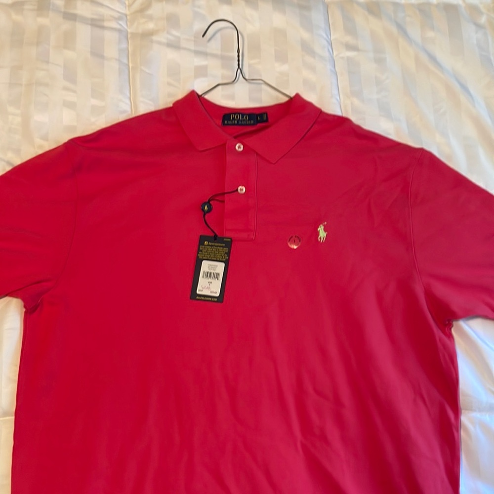Mens Large Pink Ralph Lauren Polo NWT